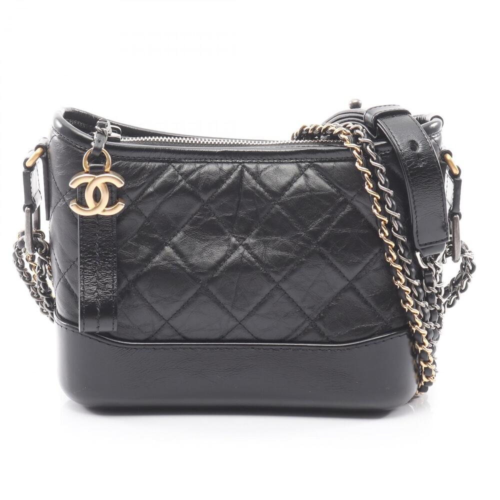 Chanel Gabrielle de Hobo Shoulder Bag Leather Black